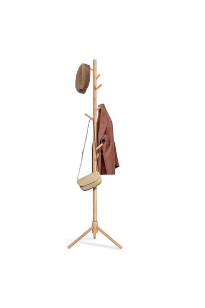 Generic Coat Rack Freestanding Wood Coat Rack Stand Adjustable Coat Tree Free...