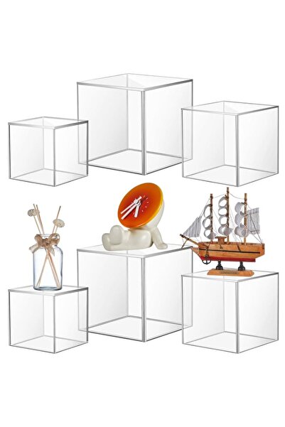 Generic Brand Kigley 6 Pcs Display Box 4, 5, 6 Inch Square Acrylic Cube Nesti...
