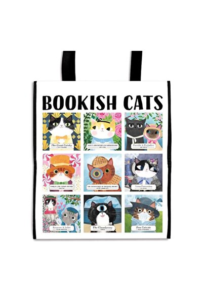 Generic Galison Bookish Cats Reusable Shopping Bag