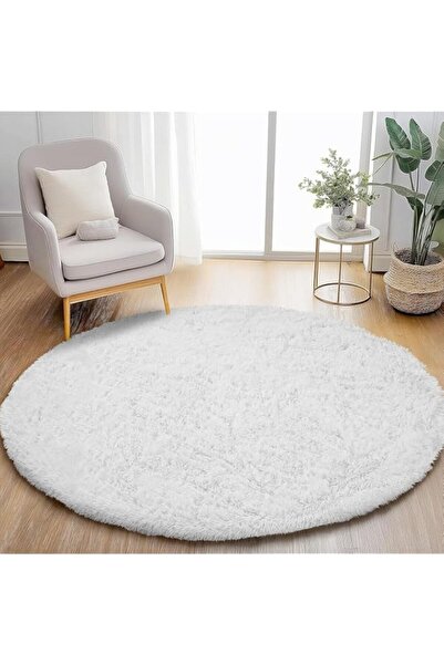 Generic BIGTHREE White Round Rug, 1.2mX1.2m Fluffy Circle Area Rug, Super Sof...