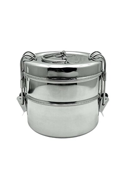 Generic RAJ RK Stainless Steel 3 Tier Clip Tiffin , 8-Inch X 2-Inch Size , RK...