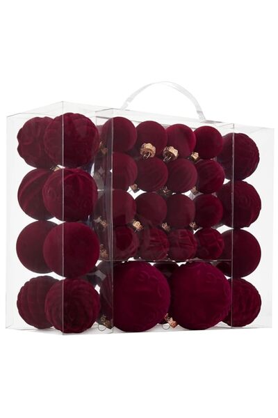 Generic Velvet Christmas Ball Ornaments - 46pcs Flocked Christmas Tree Decora...