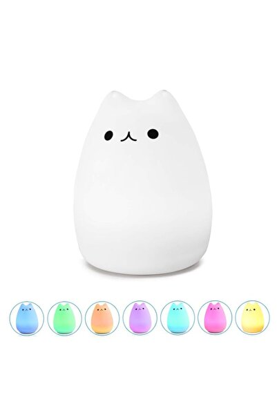 Generic Brand MOTIM Cute Kitty Night Light, Silicone Cute Lamp with Different...