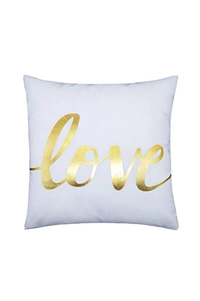 Generic Brand Rishahome Love Metallic Printed Cushion Cover 45X45 cm