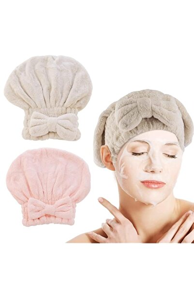 Generic 2 Pack Microfiber Hair Drying Caps, Super Absorbent and Quick Dry Tur...