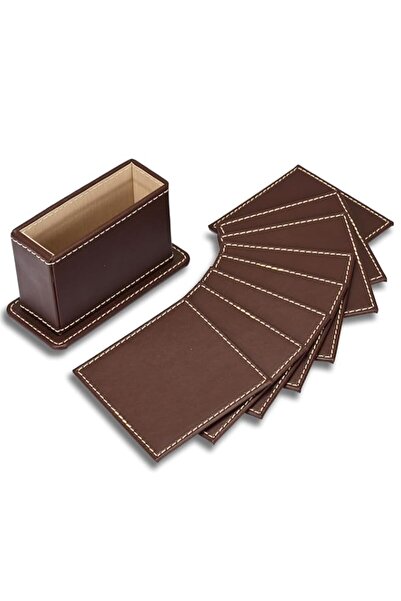 Generic FIS Tea Coaster with Coaster Holder, 130x60x108mm Size, Italian PU Ma...