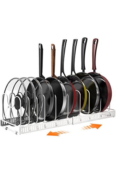 Generic Puricon Expandable Pot and Pan Organizer for Cabinet with 10 Dividers...