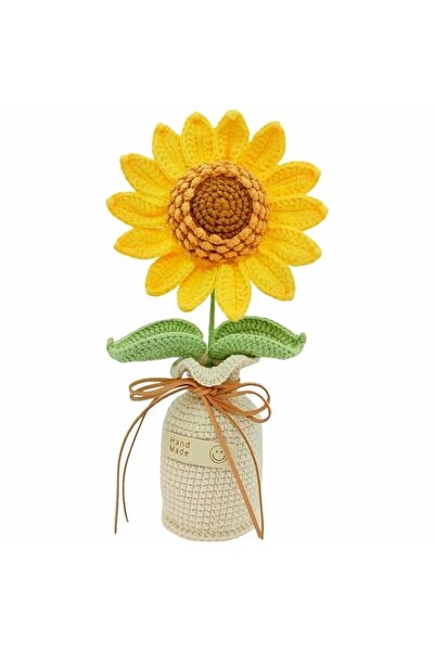 Generic Brand Handmade Crocheted Sunflower Bouquet, Artificial Faux Flowers f...