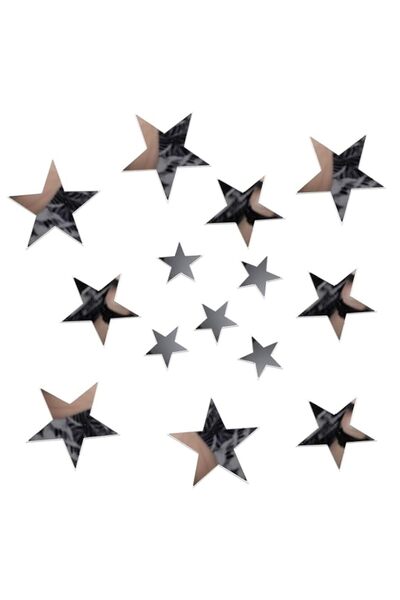 Generic Brand Gjinxi 40pcs Room Decor Silver Stars Acrylic Mirror Wall Sticke...