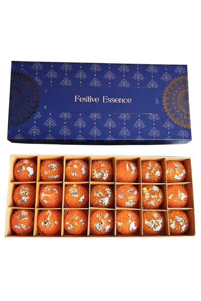 Generic Orange Ladoo Scented Candles Premium Gift Box | Soy Wax Decorative Ca...