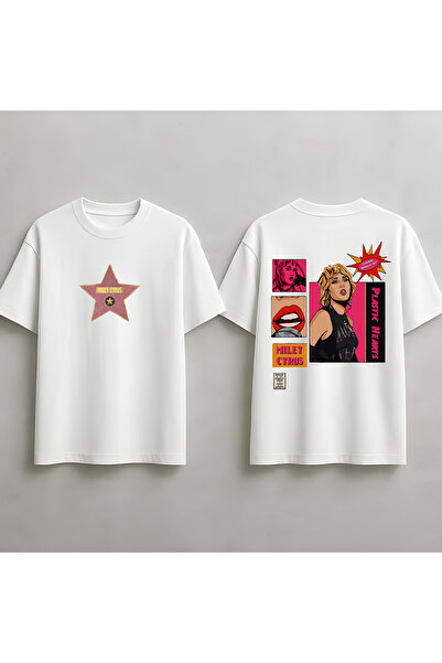 MAGORS Μπλουζάκι Miley Cyrus με στάμπα, unisex, oversized κοπή, 100% βαμβακερ...