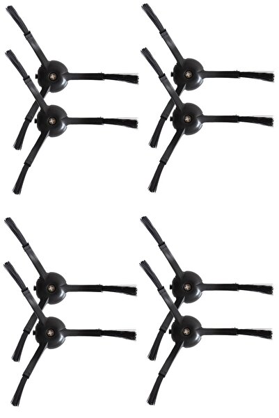 Rovexa 8 perii laterale negre compatibile cu Roborock Q8 și Q8 Max