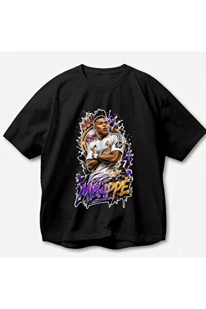 SVART WEAR Килиан Мбапе Щампована унисекс овърсайз тениска от 100% памук