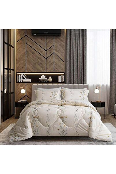 Alhabib bedding مفرش صيفي قطن 100% برسومات الزهور كريمي يناسب سرير 200X120 سم...