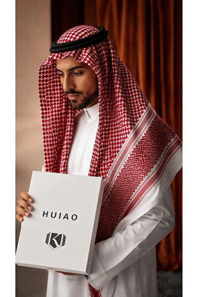 HUIAO شماغ بير نورز إنجليزي فاخر، 100% قطن