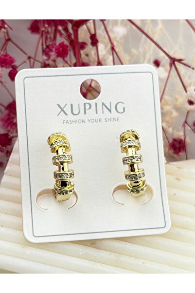 XUPING JEWELRY أقراط من الفولاذ مرصعة بحجر الزركون من سلسلة كيوم سيريز بتصميم...
