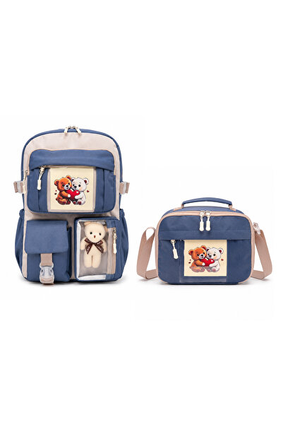 Mashotrend Korean Style School Bag with Accessories – 5 Compartments, Orthope...