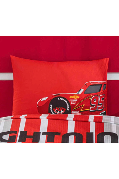 Taç Out Zorluteks 2'Li Cars Lightning 100% Cotton Fabric Pillow Case 50X70 cm...