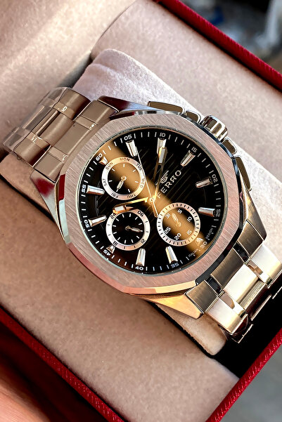 FERRO Men's wristwatch steel band 2 years warranty waterproof boxed