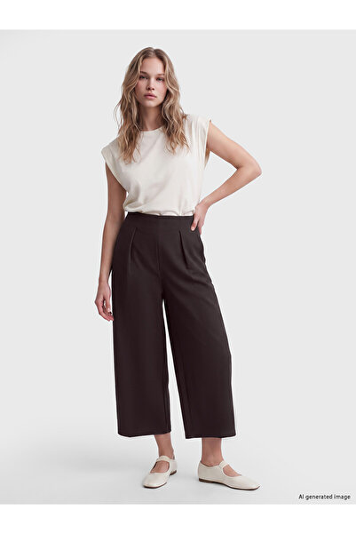 LC Waikiki Damson high waist wide leg women's trousers