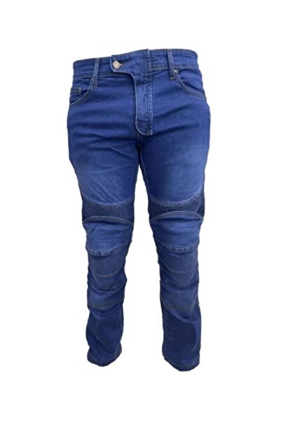 MOTOSİKLET PANTOLONU DÖRT MEVSİM KEVLAR KOT - MAVİ