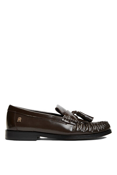 Tommy Hilfiger Kahverengi Kadın Loafer TH LOAFER TASSEL ABRASIVATO