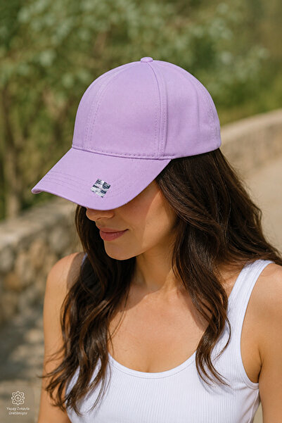 ZERAMİNE Lilac Plain Baseball Cap with Adjustable Velcro on the Back, Unisex ...