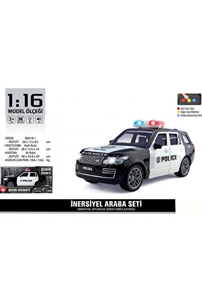 Numaca Sürtmeli Işıklı Sesli Oyuncak Araba Kırılmaz Plastik Pilli Oyuncak Pol...