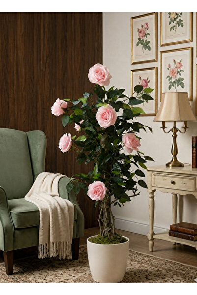 Cennet Home Bella Rosa Premium 90 cm Dekoratif Yapay Gül Ağacı – Beyaz Yakut ...