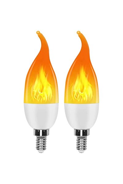 Generic 2 Pcs E12 Flame Light Bulbs with 3 Modes, 2W 1300K LED Flickering Fla...