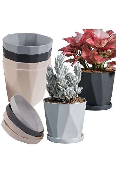 Generic Indoor & Outdoor Plant Pots, 12.7 cm Plastic Flower Pots, Set of 6 wi...