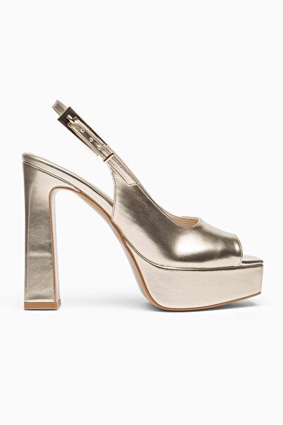ALTIN TOPUK Women's Gold Platform High Heel Shoes