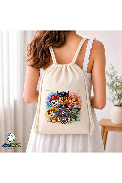 Ghostbastır Design Paw Patrol Drawstring Linen Bag C222