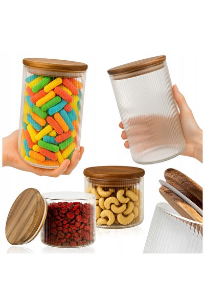 SuperButelki Set Borcane Canelate din Sticla Borosilicata, 1 l, Diametru 9 cm...