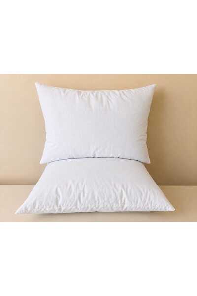 ELFİNA HOME 50X70 cm 100% Cotton Lined Silicone Bead Fiber Filled Pillow 2-Pack