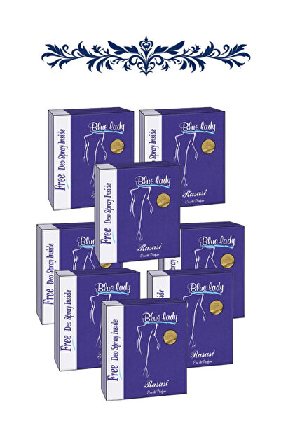 Blue Lady مجموعة هدايا من 8 قطع تشمل عطر 40 مل وبخاخ مزيل للعرق