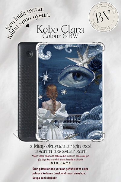 BookTok Vibes Co. Mavi Gece Temalı Insert - Kindle ve Kobo E-Kitap Okuyucular...