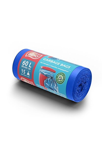 OEM Saci menajeri / gunoi Albio, albastru, 60 L, 15 bucati