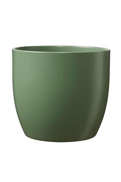 OEM Ghiveci ceramic, interior, rotund, verde, 14 x 13 cm, Basel, mat