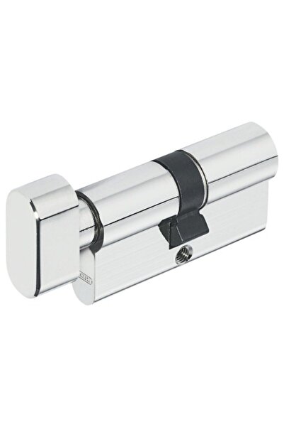 OEM Abus D45 security cylinder, with knob, brass, nickel, 5 keys, 30 x 30 mm