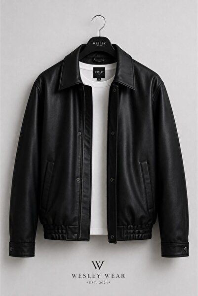 wesley wear YARI OVERSİZE ERKEK DERİ CEKET