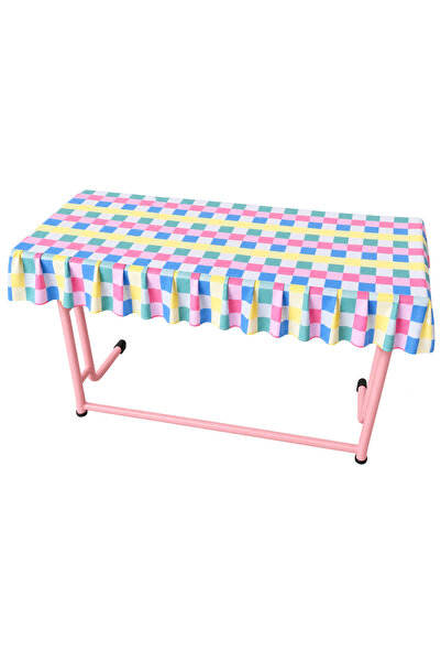 wren textile School Desk Cover Pink Checkered (Teacher's Desk Gift)