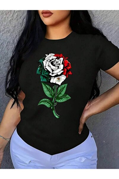 9JY Mexico Flag Mexican 1 Pcs Women's Plus Size T-Shirt Oversized Graphic Sho...
