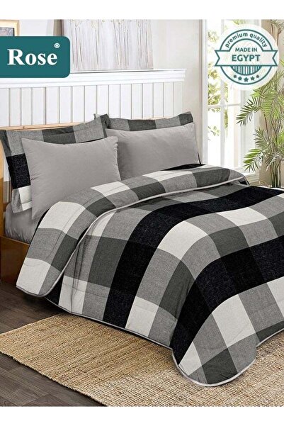 Rose Floral Comforter Set, High Quality Microfiber, 6 Pieces, Fits 200x200 cm...