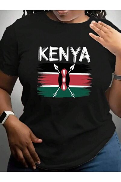 9JY Oversized T-Shirt, Loose Flat Print Kenya Your Maasai Shield Women's Comf...