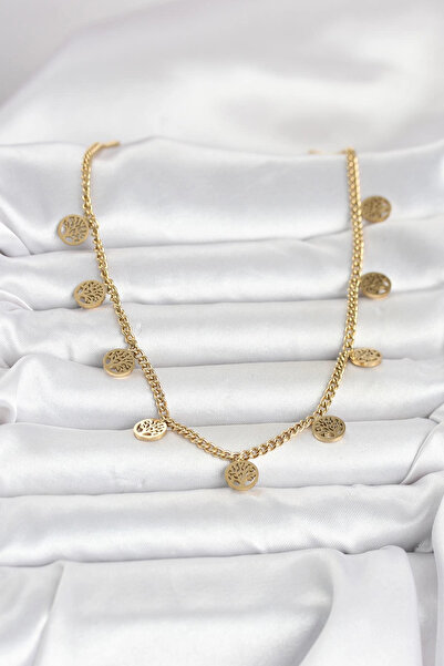 online kapsulavm avm alışveriş 316L Steel Gold Color Tree of Life Model Women...