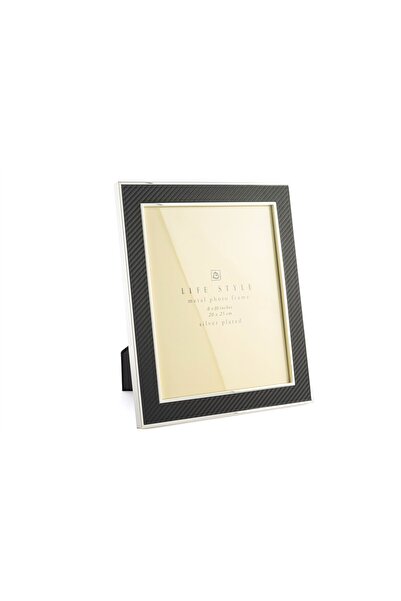 Mikasa Moor Black Fabric Frame with Silver Edges 20X25Cm