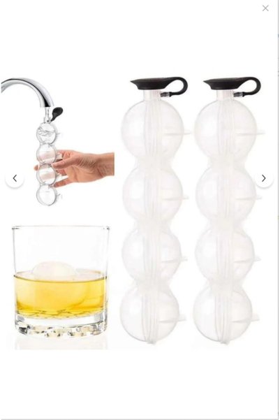 Pamit Toys Pami̇t Home 2 Pieces of 4-Piece Sphere Ice Ball Mold - Round Beverage Ice Cube Storage and Presentation Mold