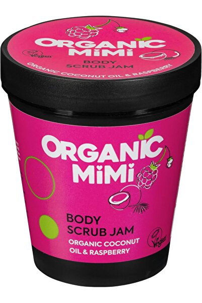 ORGANİC MİMİ Jam Body Scrub Coconut & Raspberry 250g – Natural Sugar Exfoliat...