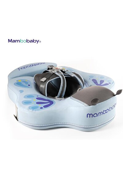 Mambobaby Yüzme Simidi - Mavi Kelebek, Emniyetli, Gölgelikli ve Ayak Destekli